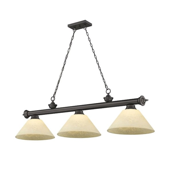 Z-Lite Cordon 3 Light Billiard, Bronze & Golden Mottle 2306-3BRZ-AGM14 - main